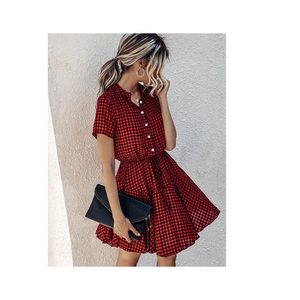 BRAND NEW Summer Plaid Mini Dress A line dress